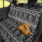 Black And White Indian Elephant Print Pet Car Back Seat Cover