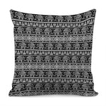 Black And White Indian Elephant Print Pillow Cover