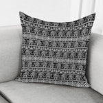 Black And White Indian Elephant Print Pillow Cover
