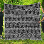 Black And White Indian Elephant Print Quilt