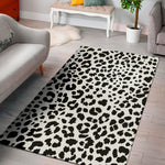 Black And White Jaguar Pattern Print Area Rug
