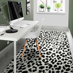 Black And White Jaguar Pattern Print Area Rug