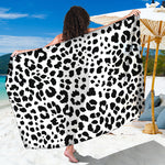 Black And White Jaguar Pattern Print Beach Sarong Wrap