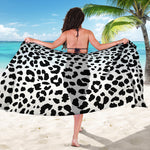 Black And White Jaguar Pattern Print Beach Sarong Wrap