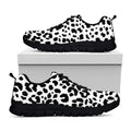 Black And White Jaguar Pattern Print Black Running Shoes