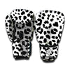 Black And White Jaguar Pattern Print Boxing Gloves