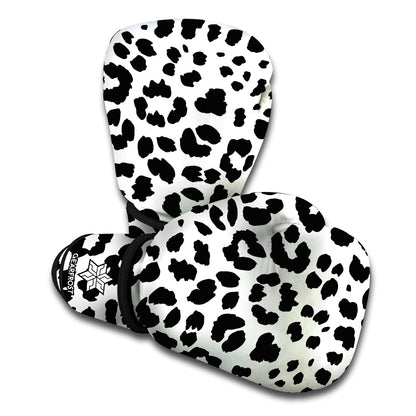 Black And White Jaguar Pattern Print Boxing Gloves