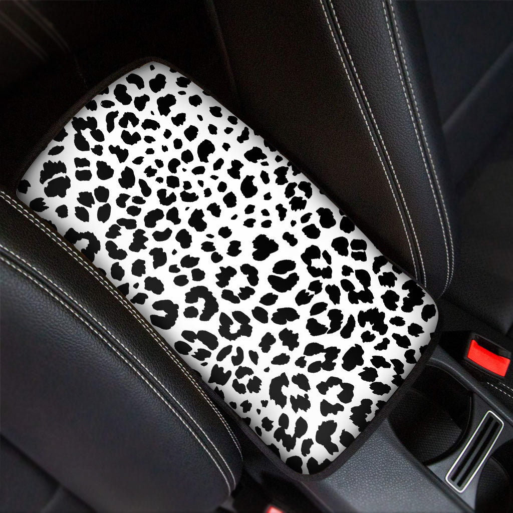 Black And White Jaguar Pattern Print Car Center Console Cover