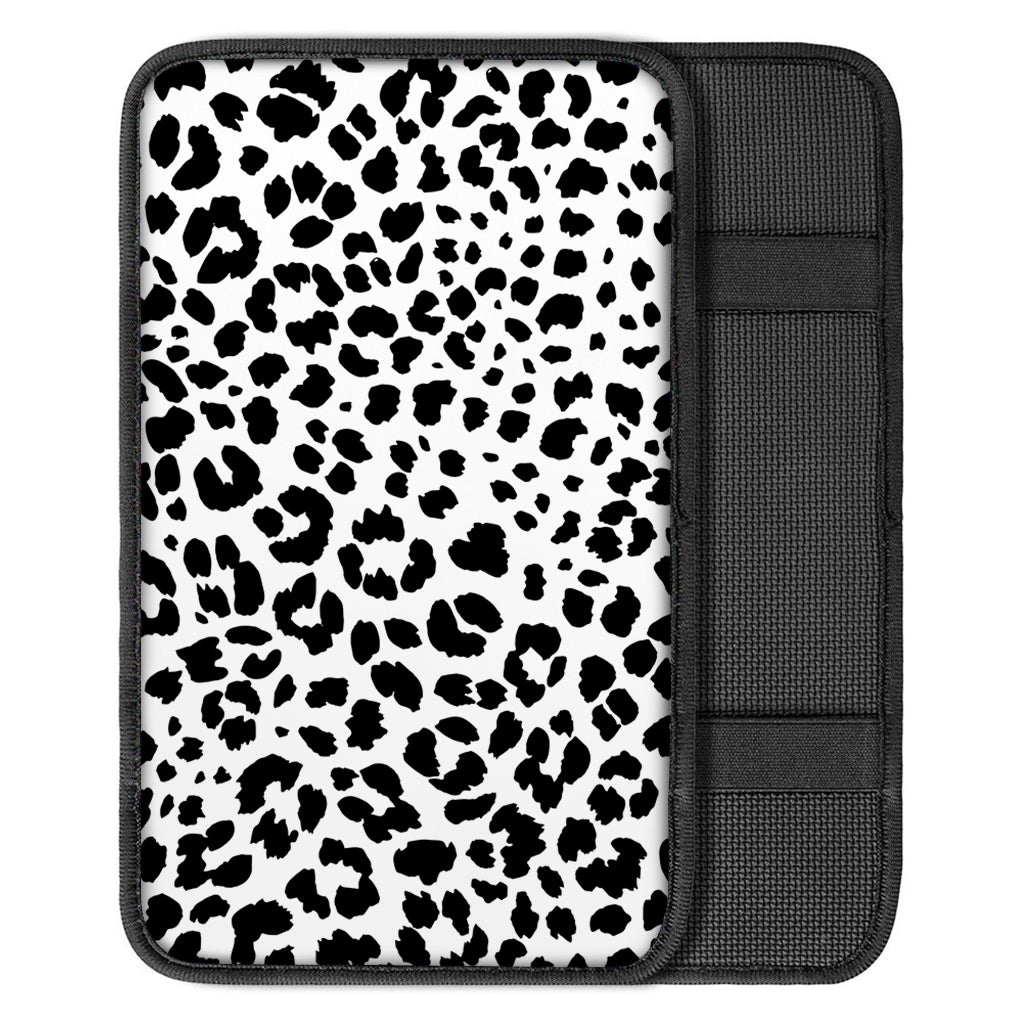 Black And White Jaguar Pattern Print Car Center Console Cover