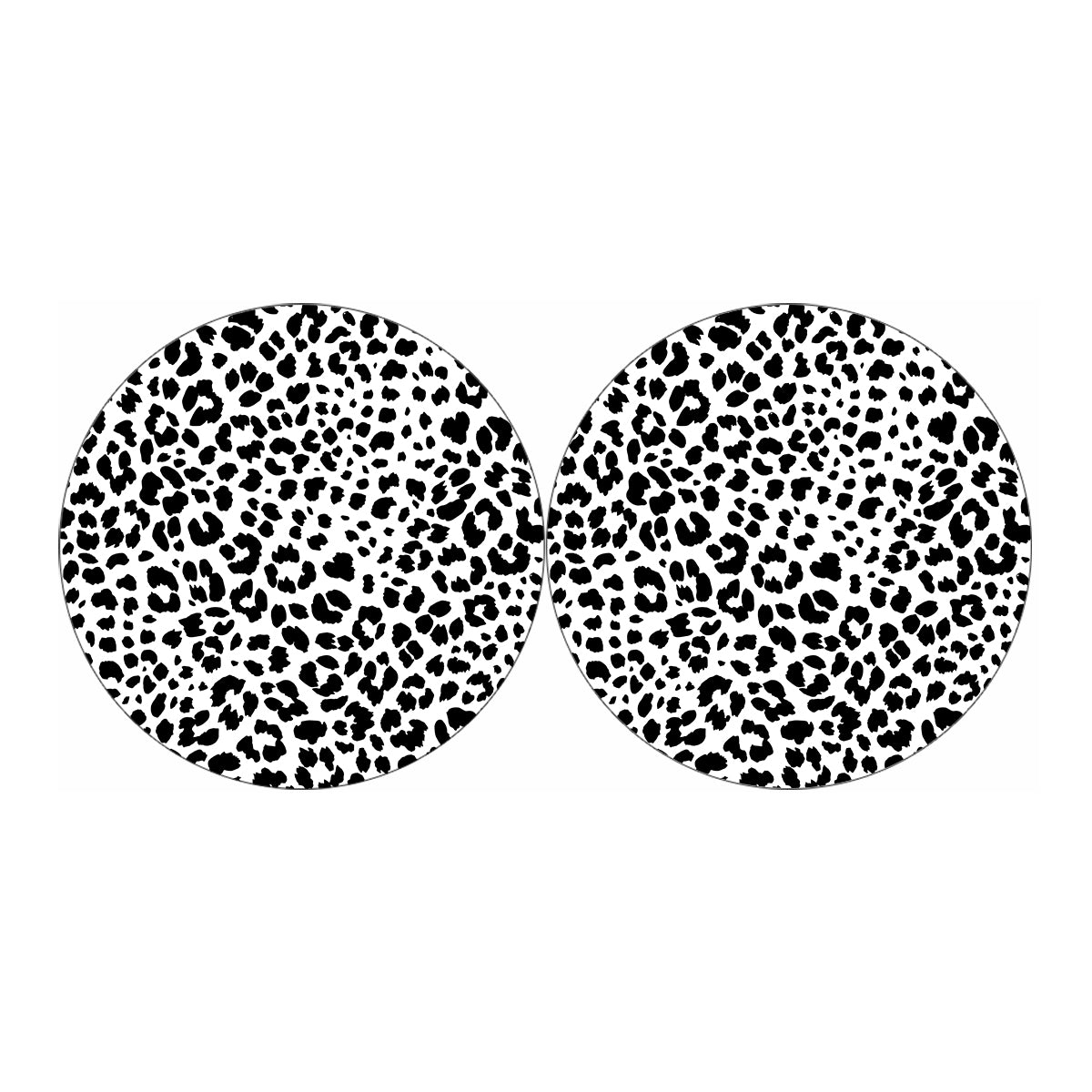 Black And White Jaguar Pattern Print Car Coasters