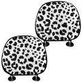 Black And White Jaguar Pattern Print Car Headrest Covers