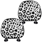 Black And White Jaguar Pattern Print Car Headrest Covers