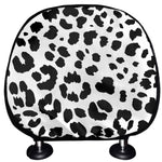 Black And White Jaguar Pattern Print Car Headrest Covers