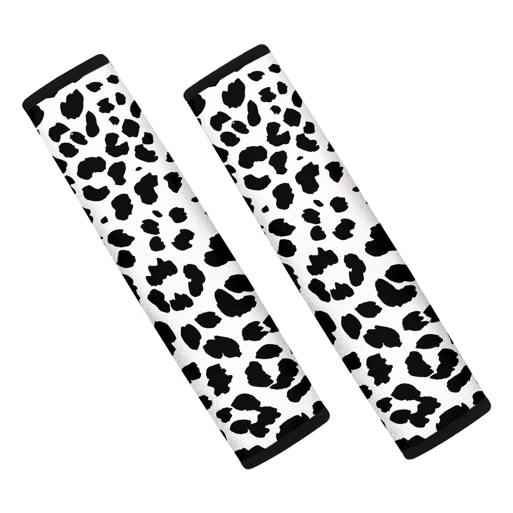 Black And White Jaguar Pattern Print Car Seat Belt Covers