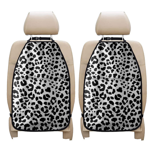 Black And White Jaguar Pattern Print Car Seat Organizers