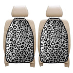 Black And White Jaguar Pattern Print Car Seat Organizers