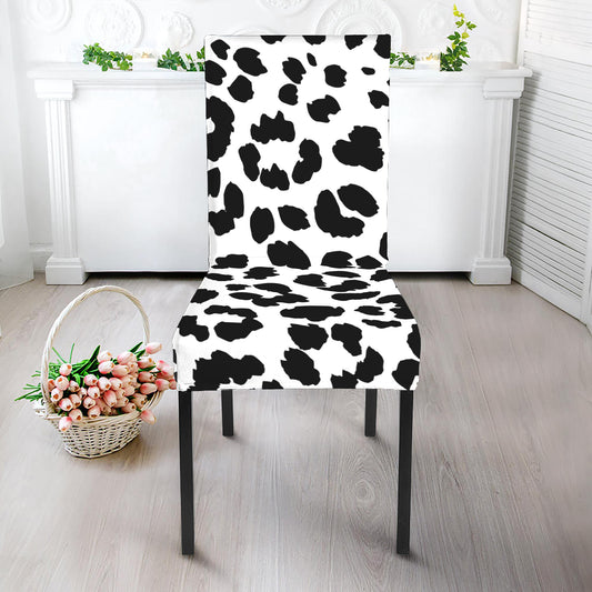 Black And White Jaguar Pattern Print Dining Chair Slipcover