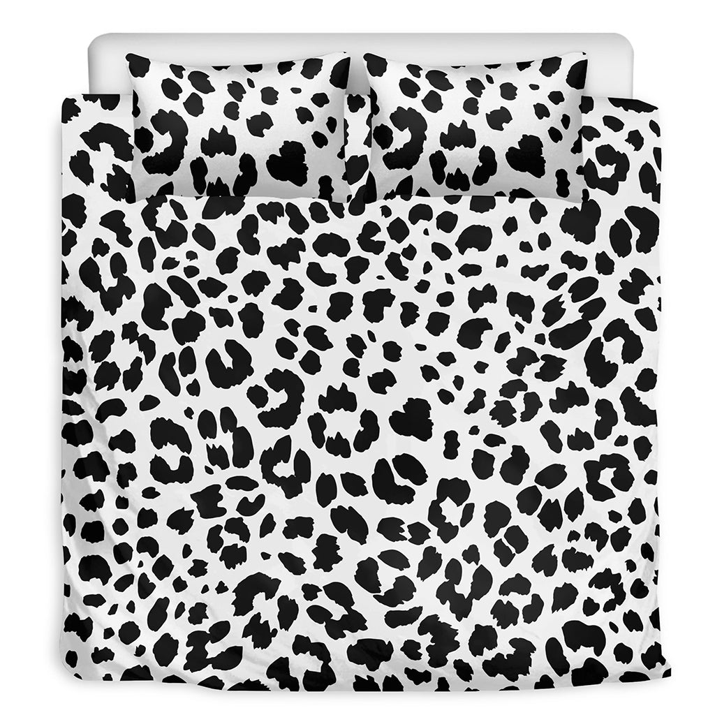 Black And White Jaguar Pattern Print Duvet Cover Bedding Set
