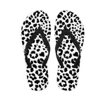 Black And White Jaguar Pattern Print Flip Flops