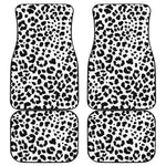 Black And White Jaguar Pattern Print Front and Back Car Floor Mats