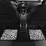 Black And White Jaguar Pattern Print Front and Back Car Floor Mats