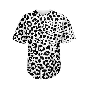 Black And White Jaguar Pattern Print Men's Baseball Jersey