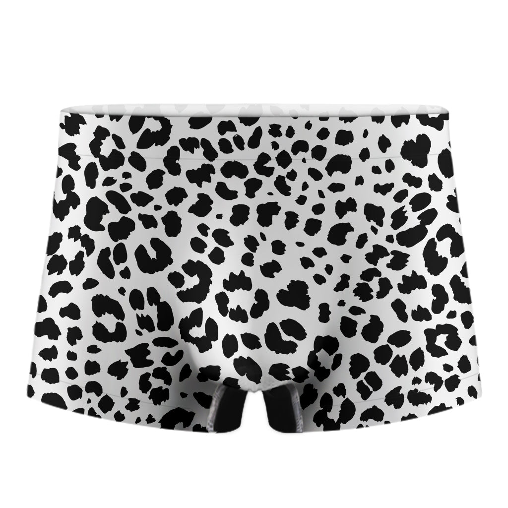 Black And White Jaguar Pattern Print Men's Boxer Briefs