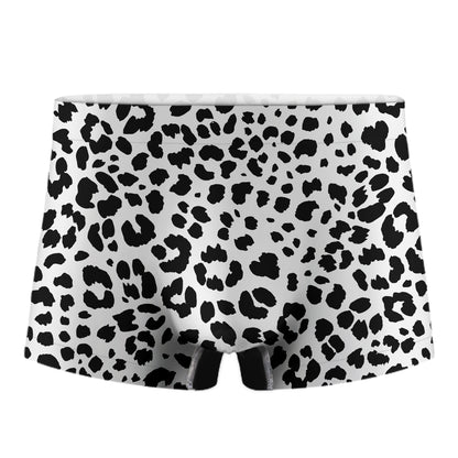 Black And White Jaguar Pattern Print Men's Boxer Briefs