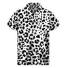 Black And White Jaguar Pattern Print Men's Short Sleeve Shirt
