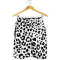 Black And White Jaguar Pattern Print Men's Shorts