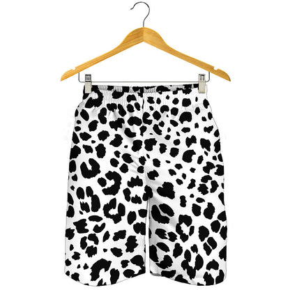 Black And White Jaguar Pattern Print Men's Shorts