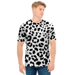 Black And White Jaguar Pattern Print Men's T-Shirt