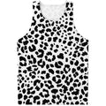 Black And White Jaguar Pattern Print Men's Tank Top