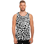 Black And White Jaguar Pattern Print Men's Tank Top