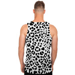 Black And White Jaguar Pattern Print Men's Tank Top