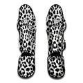 Black And White Jaguar Pattern Print Muay Thai Shin Guards
