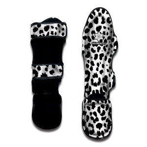 Black And White Jaguar Pattern Print Muay Thai Shin Guard