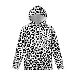 Black And White Jaguar Pattern Print Pullover Hoodie