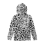 Black And White Jaguar Pattern Print Pullover Hoodie