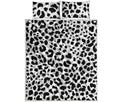 Black And White Jaguar Pattern Print Quilt Bed Set