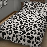 Black And White Jaguar Pattern Print Quilt Bed Set