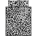 Black And White Jaguar Pattern Print Quilt Bed Set