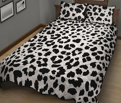 Black And White Jaguar Pattern Print Quilt Bed Set