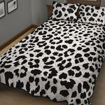 Black And White Jaguar Pattern Print Quilt Bed Set