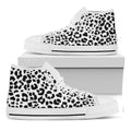 Black And White Jaguar Pattern Print White High Top Sneakers