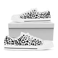 Black And White Jaguar Pattern Print White Low Top Sneakers