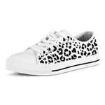 Black And White Jaguar Pattern Print White Low Top Shoes