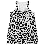Black And White Jaguar Pattern Print Women's Racerback Tank Top