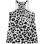 Black And White Jaguar Pattern Print Women's Racerback Tank Top