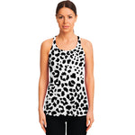 Black And White Jaguar Pattern Print Women's Racerback Tank Top